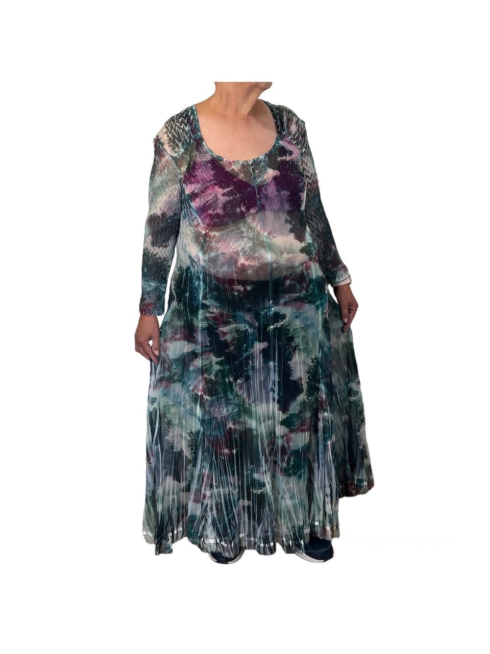 Komarov Sheer Charmeuse Dress Naturecore Glitchcore Botanical Academia